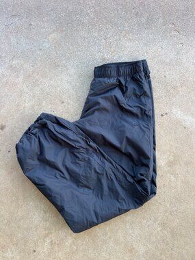 Vintage Nike Mens Black Windbreaker Pants Size L Elastic Waist Lightweight K3